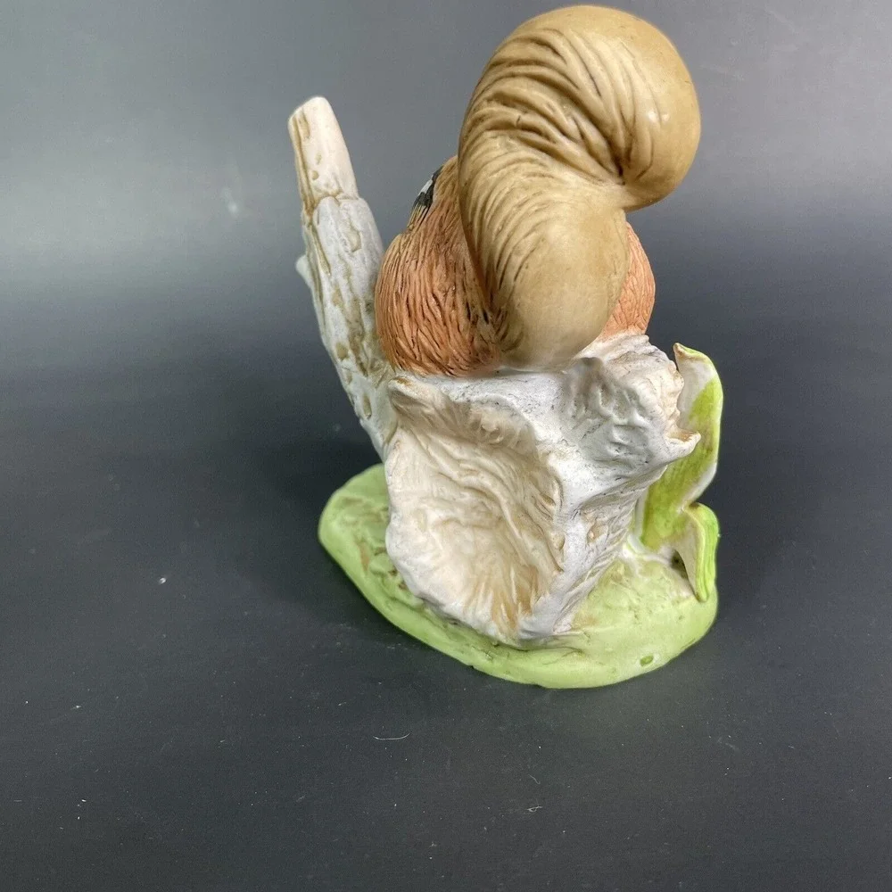 Vintage‎ Homco Chipmunk On Log With Turtle Porcelain Figurine 4 1/2